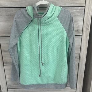 Mint Green and Gray Women's Sweater
